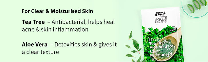 Nykaa Tea Tree + Aloe Vera Sheet Mask|20 ml|MRP 100