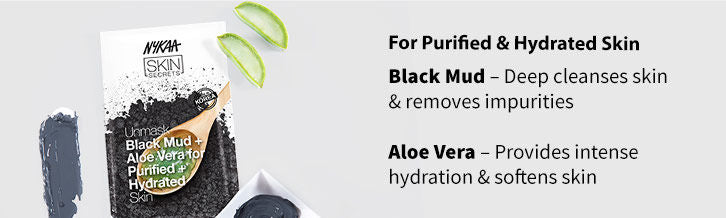 Nykaa Black Mud + Aloe Vera Sheet Mask|20 ml|MRP 100