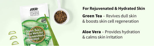 Nykaa Green Tea + Aloe Vera Sheet Mask|20 ml|MRP 100