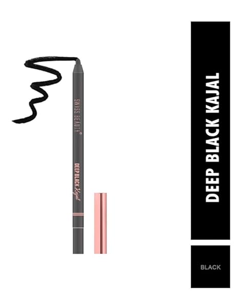 Swiss Beauty Deep Black Kajal Non Transfer Black|1.2 gms|MRP 299