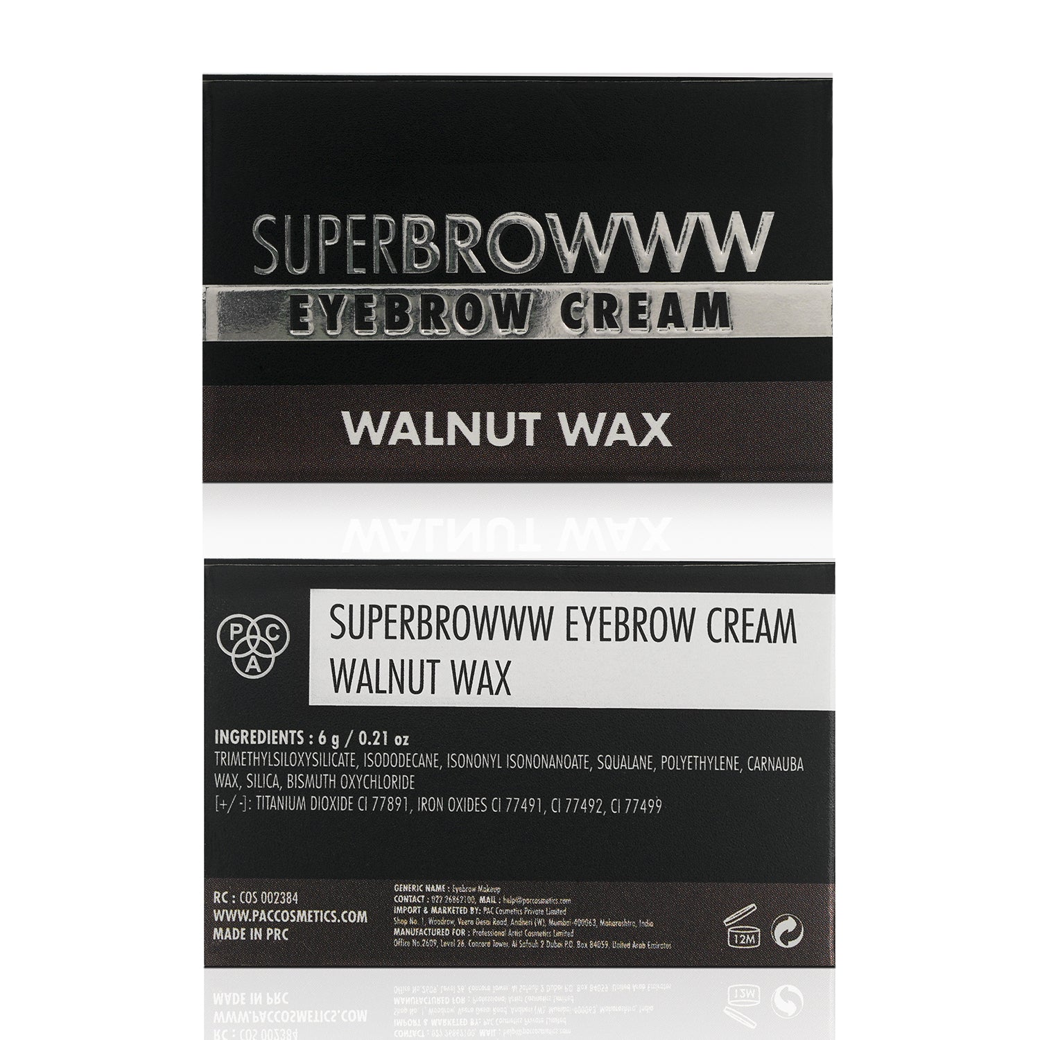 PAC Eyebrow Cream Walnut Wax – Long-Lasting Brow Defining Cream 6g
