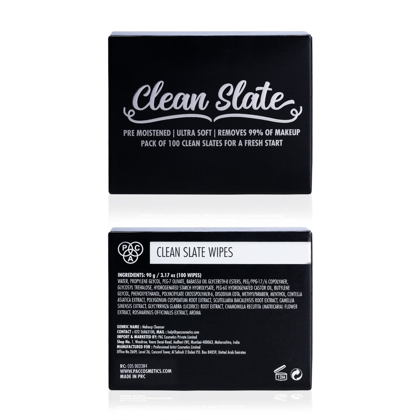 PAC Clean Slate Wipes – Makeup Removing & Cleansing Wipes 90g