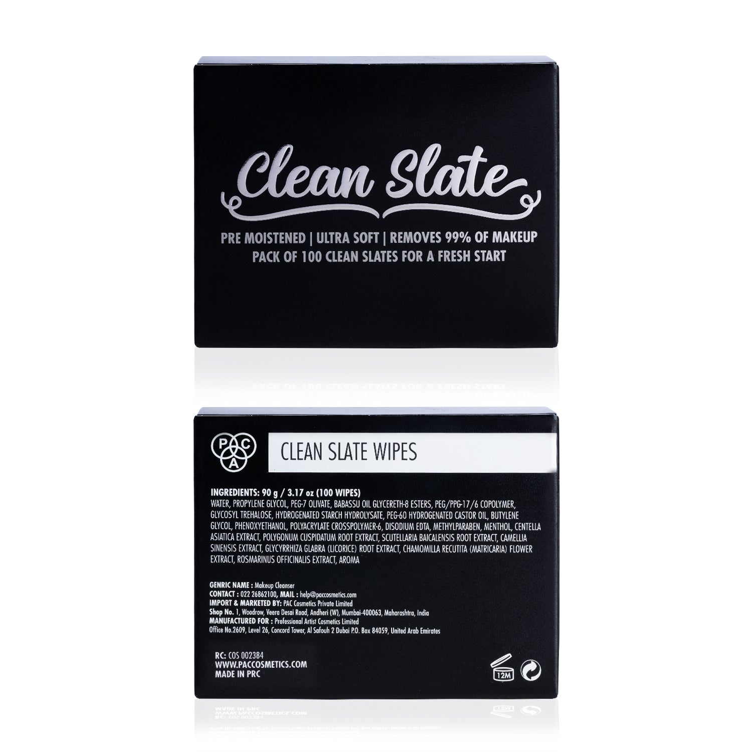 PAC Clean Slate Wipes – Makeup Removing & Cleansing Wipes 90g