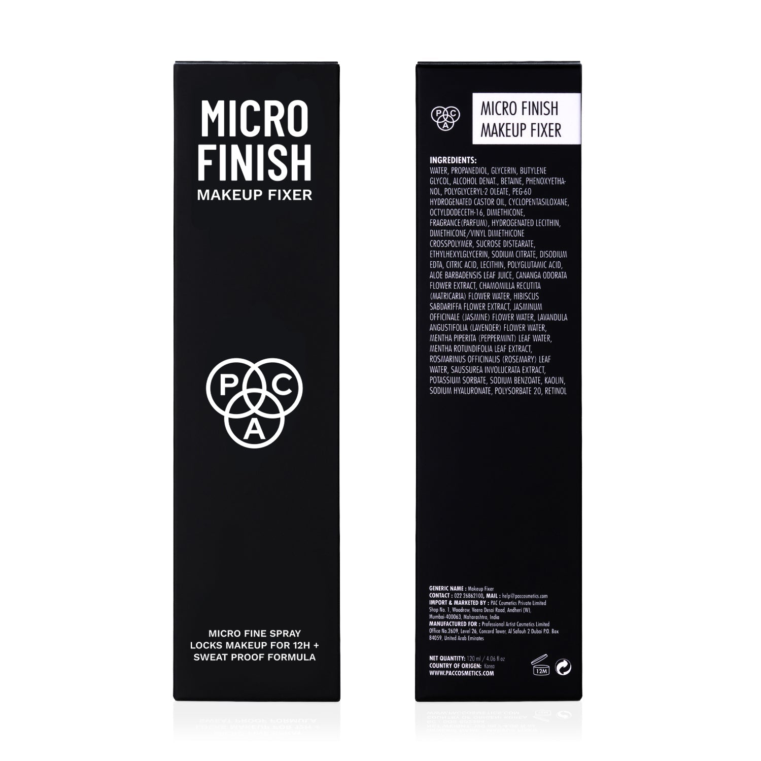 PAC Micro Finish Makeup Fixer Spray – Long-Lasting Makeup Setting Spray 120ml