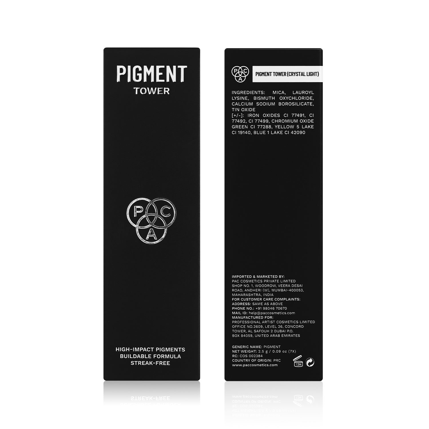 PAC Pigment Tower 7 in 1 – High-Impact Makeup Pigments 01 (2.5g)