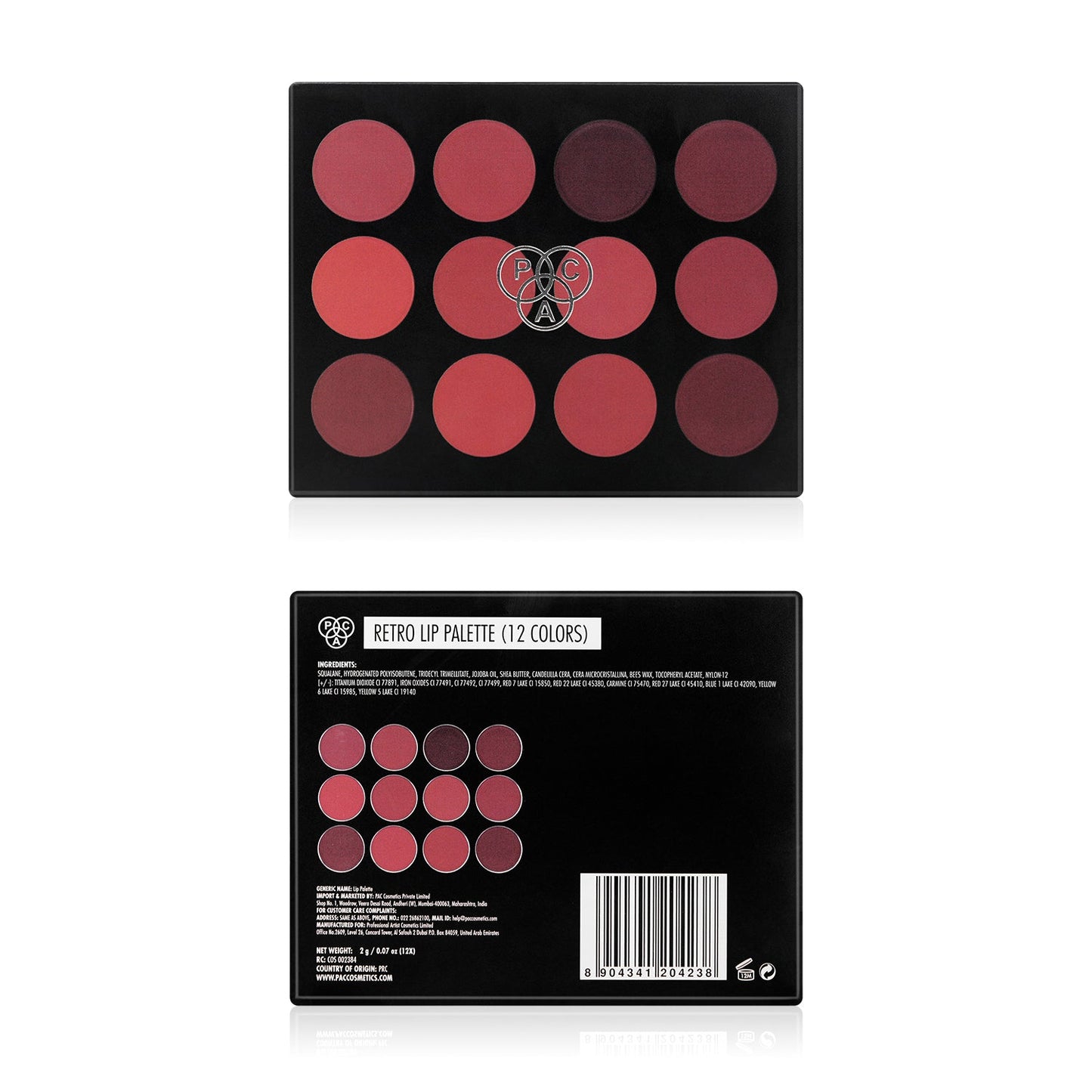 PAC Retro Lip Palette X12 – Professional Lip Color Palette 2g
