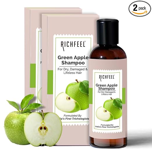 Richfeel Green Apple Shampoo For Dry & Damaged Hair|100 ml|MRP 190