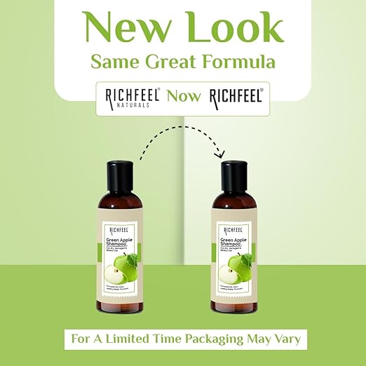 Richfeel Green Apple Shampoo For Dry & Damaged Hair|100 ml|MRP 190