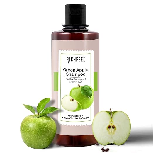 Richfeel Green Apple Shampoo For Dry & Damaged Hair|500 ml|MRP 620