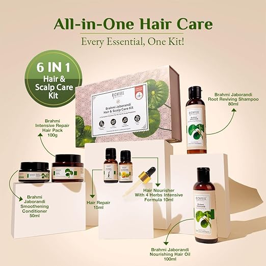 Richfeel Brahmi Jaborandi Hair & Scalp Care Kit|355 gms|MRP 1999