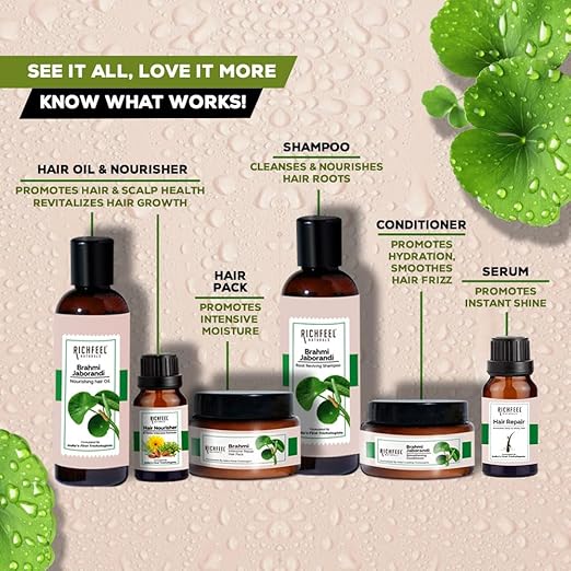 Richfeel Brahmi Jaborandi Hair & Scalp Care Kit|355 gms|MRP 1999