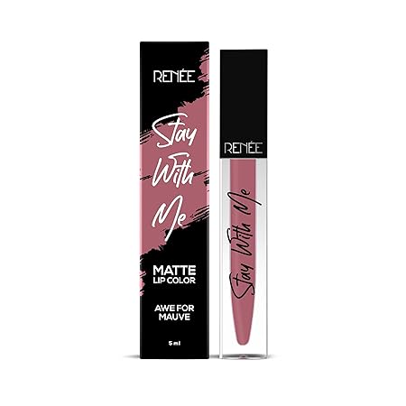 Renee Stay With Me Matte Lipstick - 16 Awe For Mauve|5 ml|MRP 599