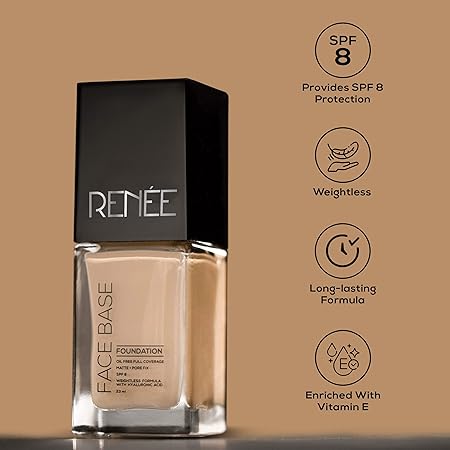 Renee Face Base Liquid Foundation With SPF -Vienna|23 ml|MRP 750