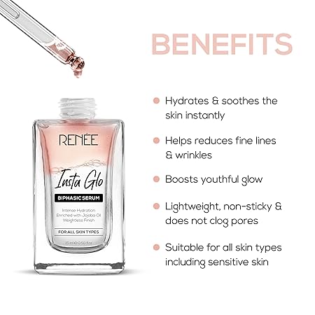 Renee Insta Glo Biphasic Face Serum|15 ml|MRP 550