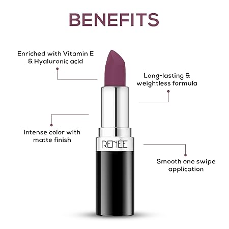 Renee Stunner Matte Lipstick - Your Highness|4 gms|MRP 499
