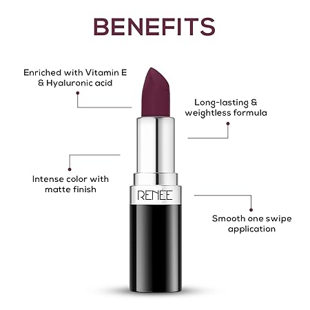 Renee Stunner Matte Lipstick - Fired Up|4 gms|MRP 499