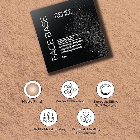 Renee Face Base Compact Powder - Acorn Beige|9 gms|MRP 450
