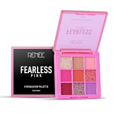 Renee Fearless Eyeshadow Palette - Pink|12 gms|MRP 499