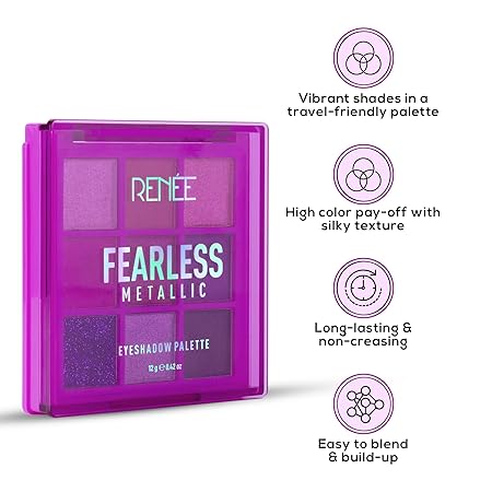Renee Fearless Eyeshadow Palette - Metallic|12 gms|MRP 499