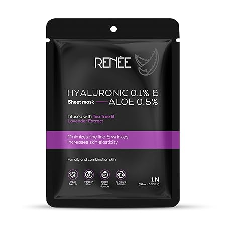 Renee Hyaluronic Acid & Aloe Sheet Mask|20 ml|MRP 149