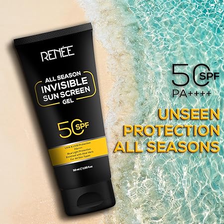 Renee All Season Invisible Sunscreen Gel SPF 50|50 ml|MRP 350