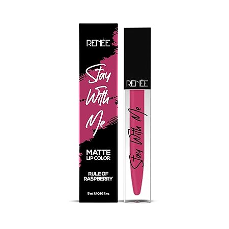 Renee Stay With Me Matte Lipstick - 28 Rule Of Raspberry|5 ml|MRP 599