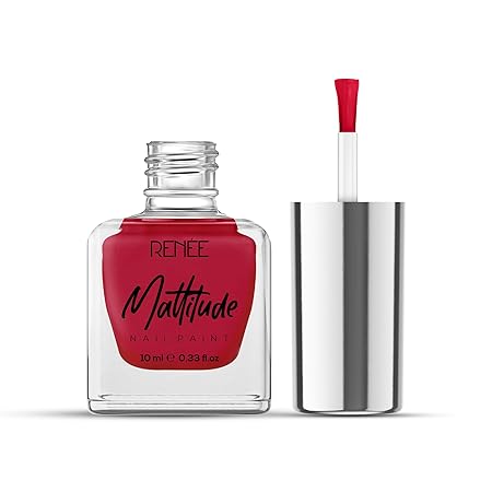 Renee Mattitude Nail Paint- Salsa Red|10 ml|MRP 149