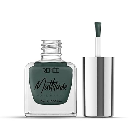 Renee Mattitude Nail Paint- Algae Green|10 ml|MRP 149