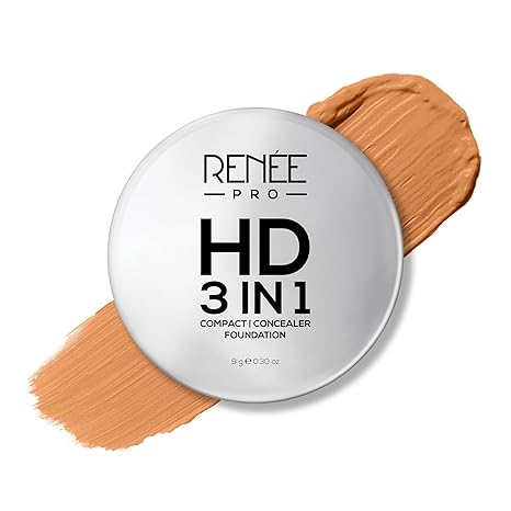 Renee Pro HD 3-IN-1 Compact - Amande|9 gms|MRP 650