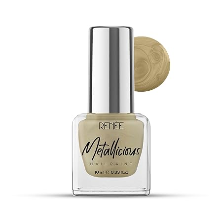 Renee Metallicious Nail Paint - Gilded Gold|10 ml|MRP 149