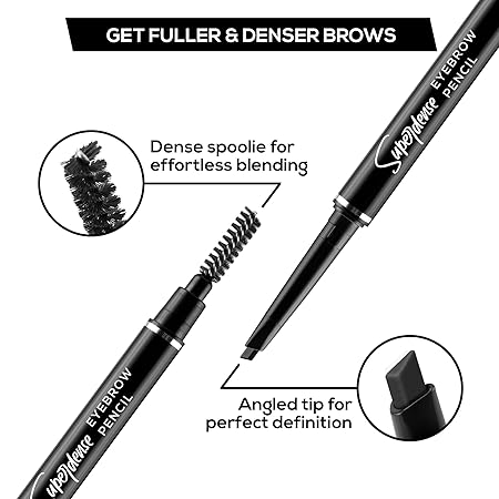 Renee Superdense Eyebrow Pencil - Black|0.4 gms|MRP 450