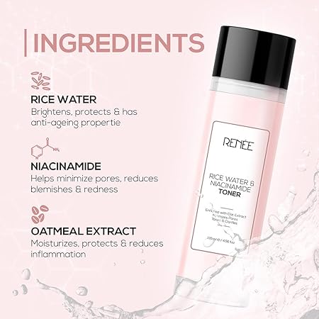 Renee Rice Water & Niacinamide Toner|135 ml|MRP 399