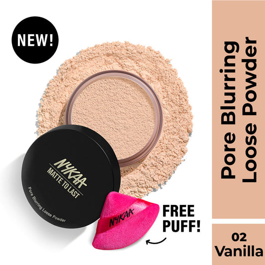 Nykaa Matte to Last Pore Blurring Loose Powder Vanilla 02|10 gms|MRP 799