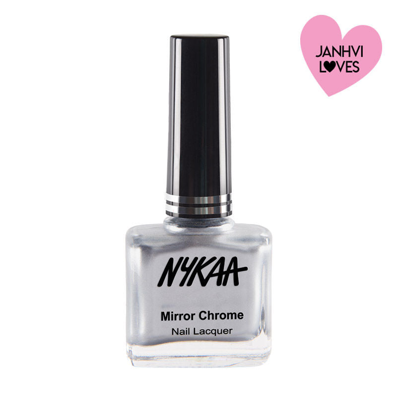 Nykaa Metallic Chrome Long Lasting Nail Enamel - Molten Sterling 163|9 ml|MRP 249