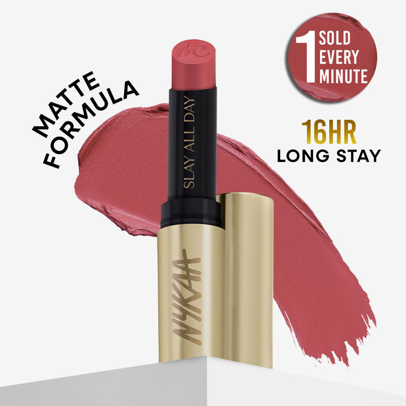Nykaa Matte to Last No Transfer Long Lasting Lipstick - Gul|3.5 gms|MRP 599