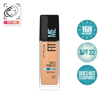 Maybelline Fit Me Matte + Poreless Foundation � 127 Golden Honey|30 ml|MRP 649