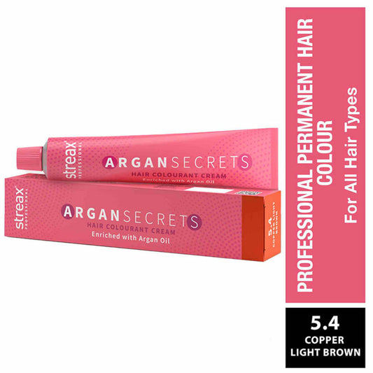 Streax Professional Argan Secrets  - Light Brown Copper Matte 5.74|60 gms|MRP 220
