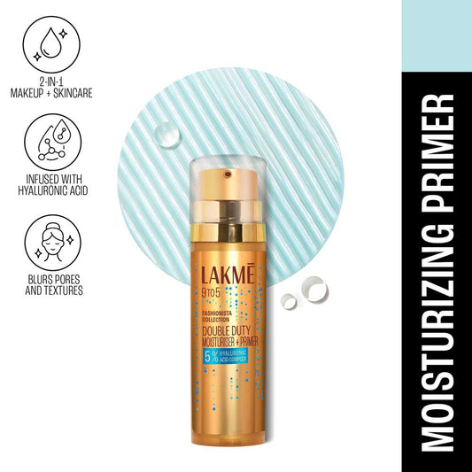 Lakm? 9to5 Double Duty 2-in-1 Moisturiser + Primer With Hyaluronic Acid|30 gms|MRP 650