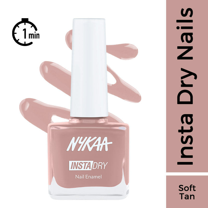 Nykaa Insta Dry Fast Drying Nail Enamel Flax Feed 346 - Soft Tan|9 ml|MRP 229