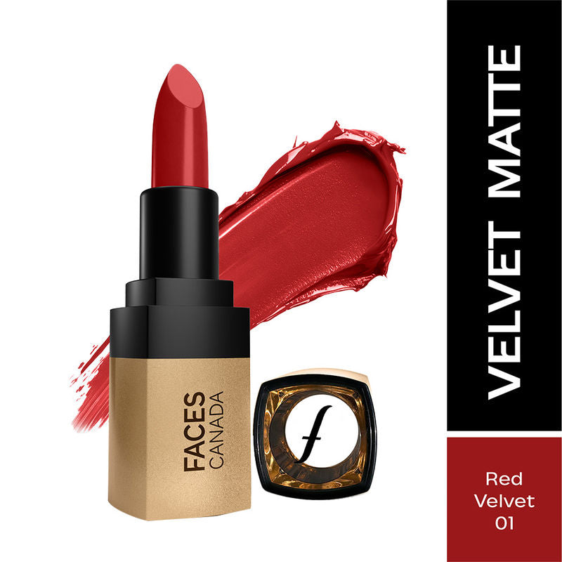 Faces Canada Comfy Matte Velvet Touch Lipstick - Red Velvet Cake 01|4.2 ml|MRP 449