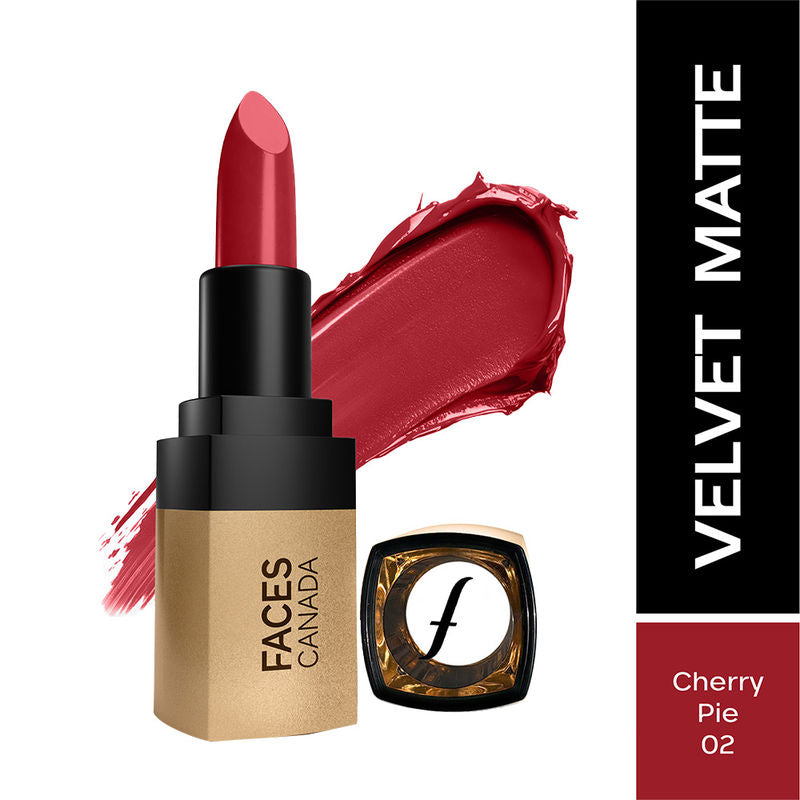 Faces Canada Comfy Matte Velvet Touch Lipstick - Cherry Pie 02|4.2 ml|MRP 449