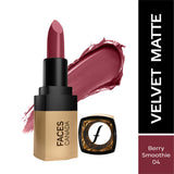 Faces Canada Comfy Matte Velvet Touch Lipstick - Berry Smoothie 04|4.2 ml|MRP 449