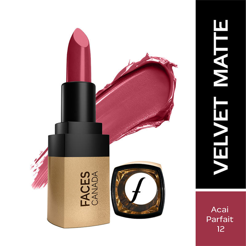Faces Canada Comfy Matte Velvet Touch Lipstick - Acai Parfait 12|4.2 ml|MRP 449