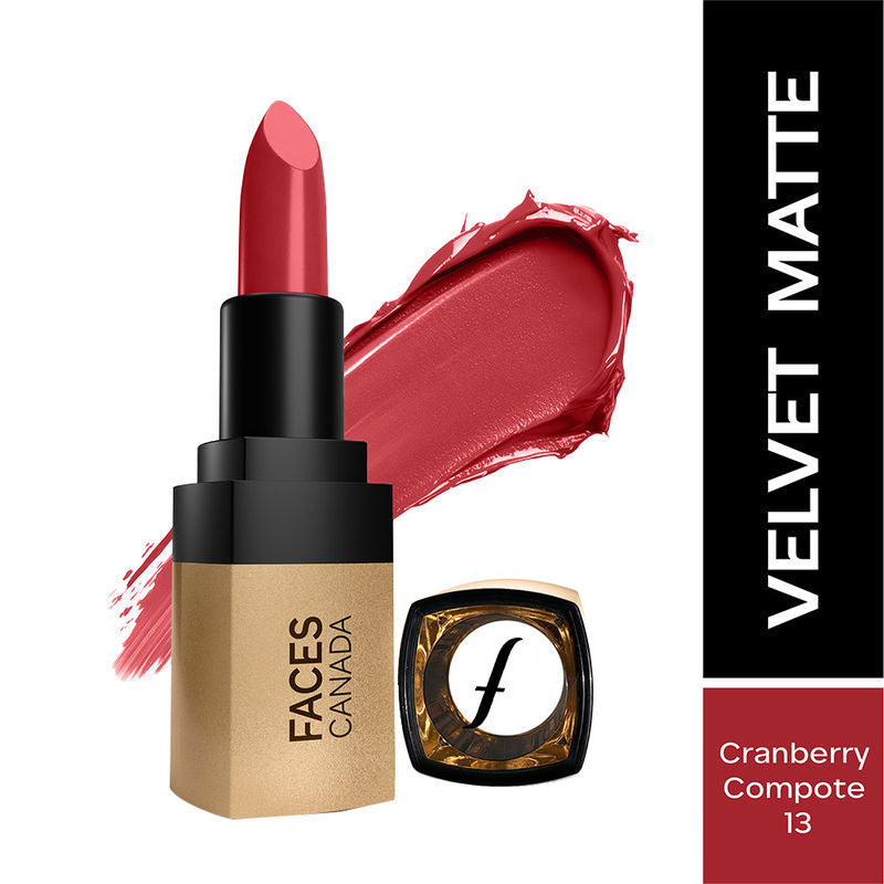Faces Canada Comfy Matte Velvet Touch Lipstick - Cranberry Compote 13|4.2 ml|MRP 449