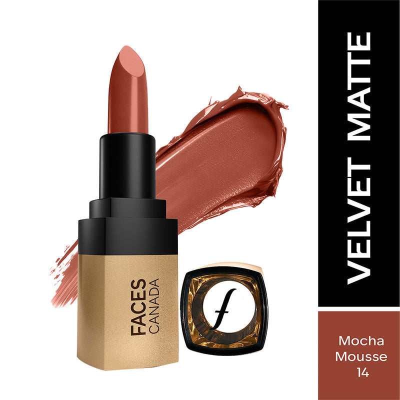 Faces Canada Comfy Matte Velvet Touch Lipstick - Mocha Mousse 14|4.2 ml|MRP 449