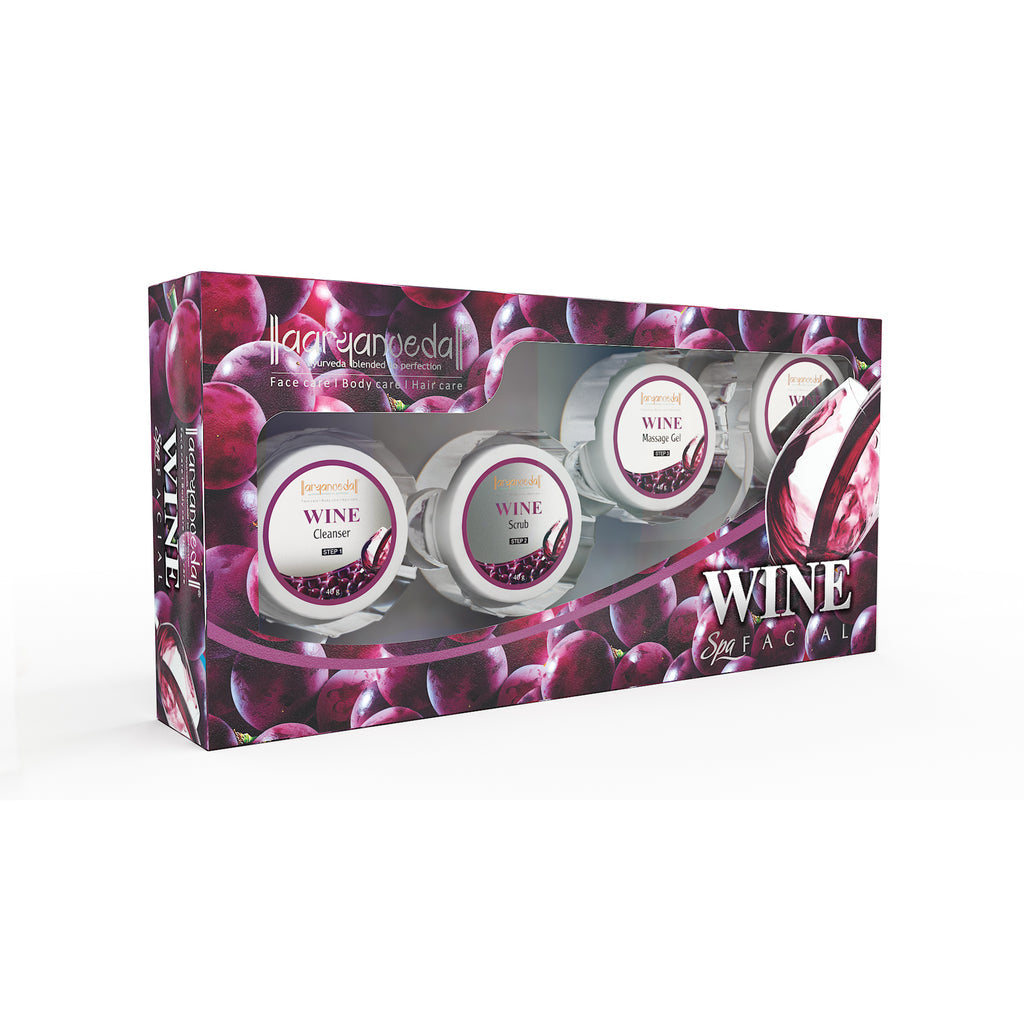 Aaryanveda Wine Facial Kit 5 Step For Glowing Skin|210 gms|MRP 920
