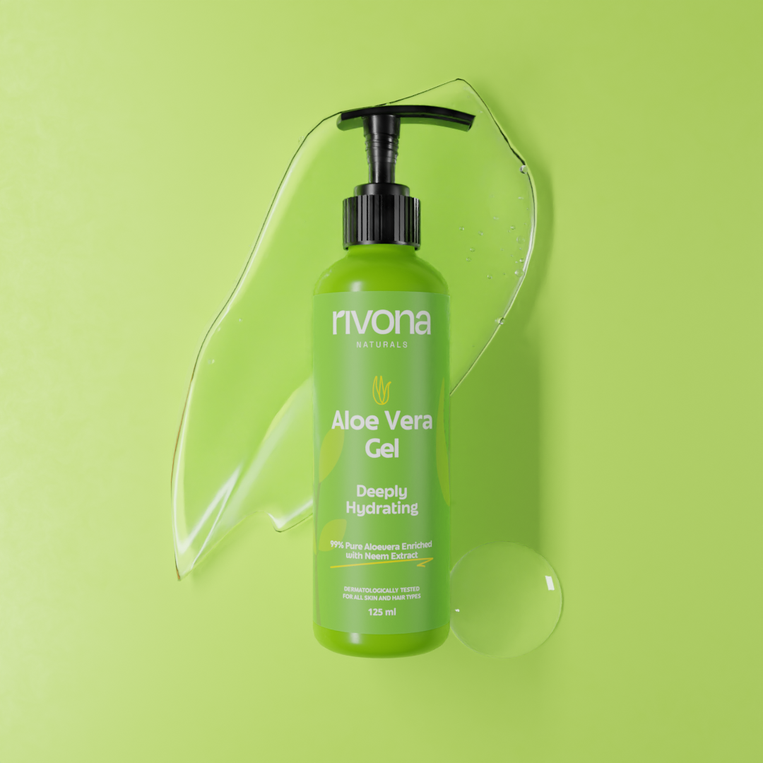Rivona Aloe Vera Gel, pure organic aloe gel, soothing hydration care, natural aloe skincare