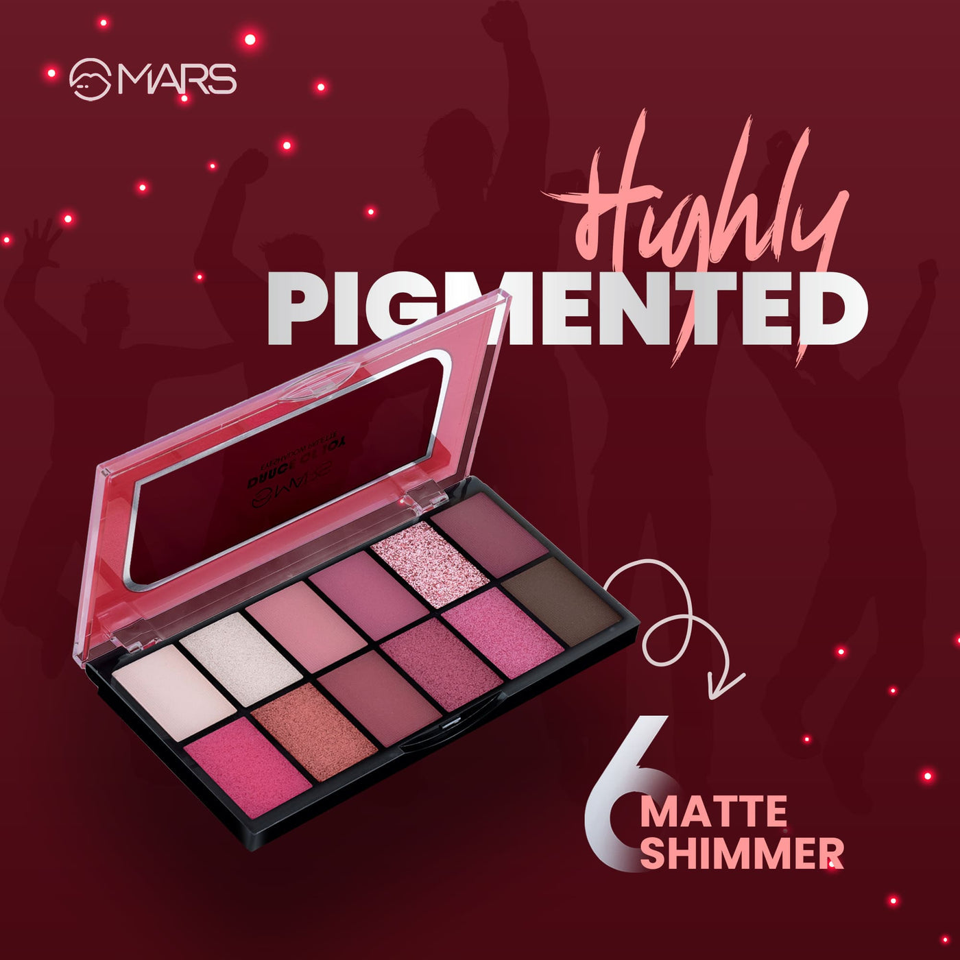 Mars 12 Color Eyeshadow Palette | Dance Of Joy 01|13.2 gms|MRP 299