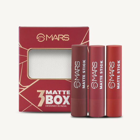 Mars Matte Lipsticks Box | Set of 3 Reds And Maroons 01|9.6 gms|MRP 447