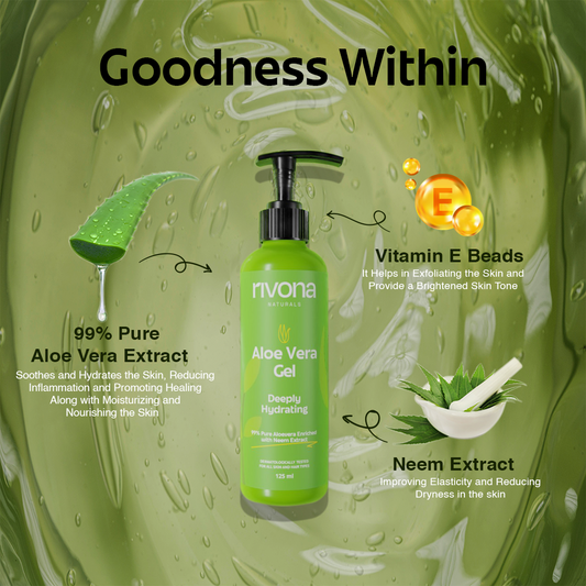Rivona Aloe Vera Gel, pure organic aloe gel, soothing hydration care, natural aloe skincare